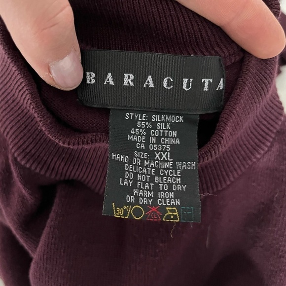 Baracuta/💰2 FOR $10💰Vintage/ Silk  blend mock neck sweater/ Size US XXL - Picture 6 of 10